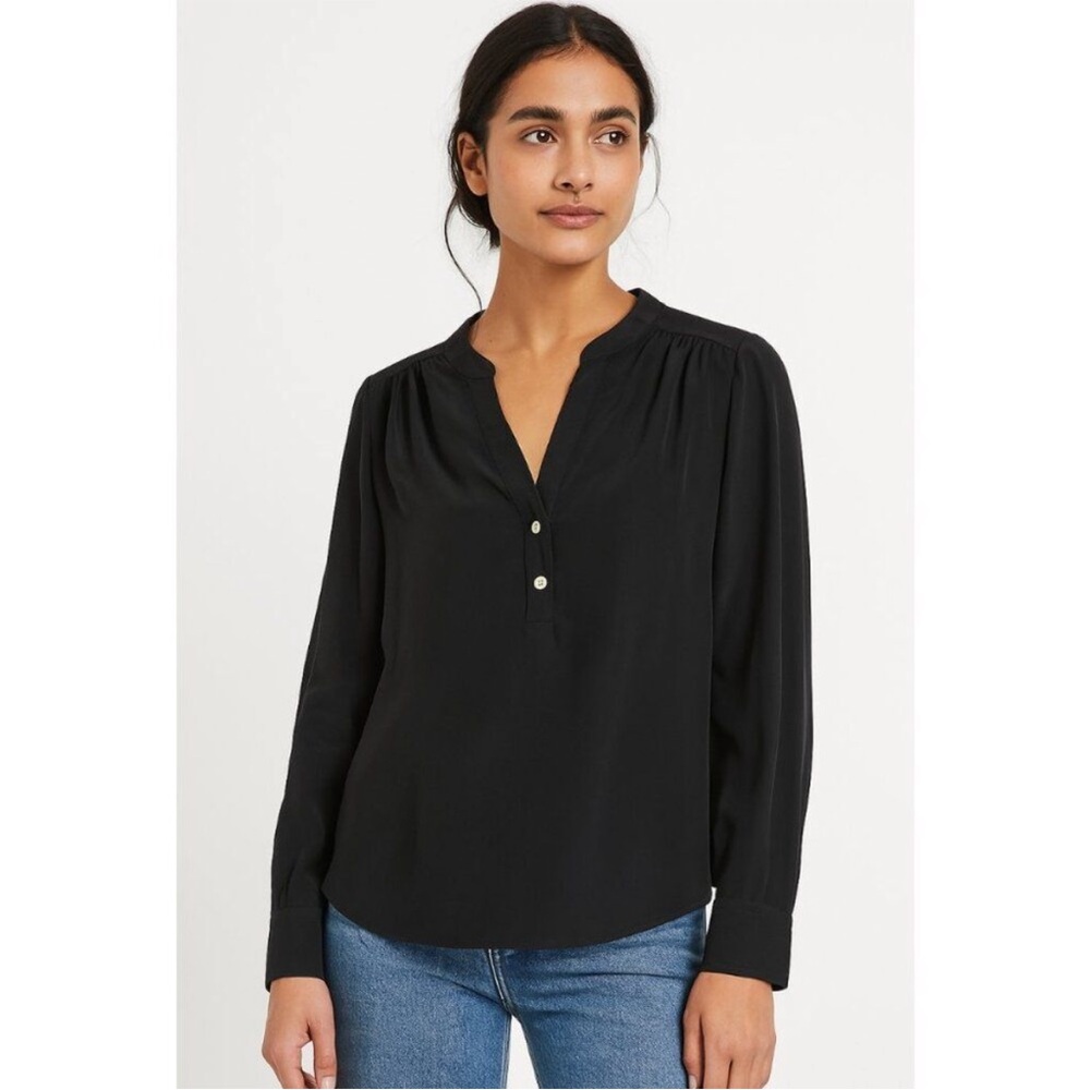 J Crew Top M Effortless Classic Black